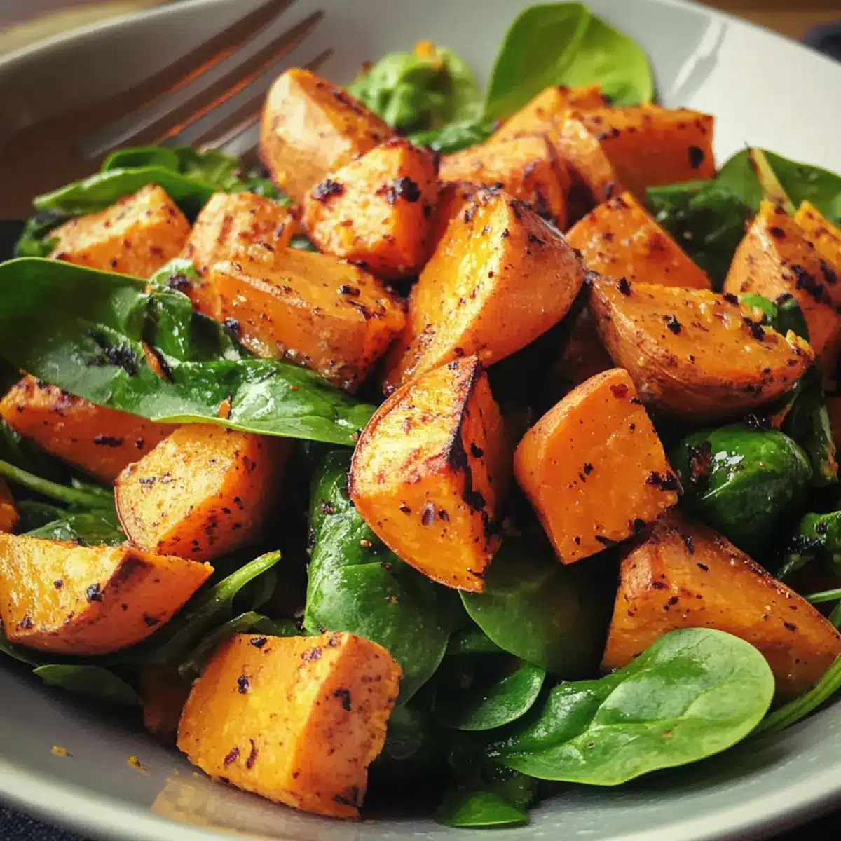 Elevate Flavor: Roasted Sweet Potatoes & Spinach with Jalapeño Brine